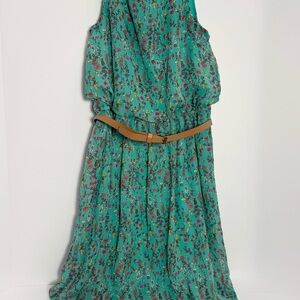 Speechless Teal Floral Kids Casual Dress